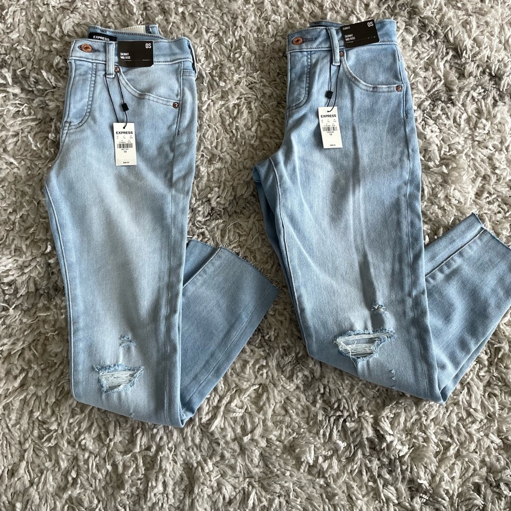 Express Light Blue Skinny Jeans